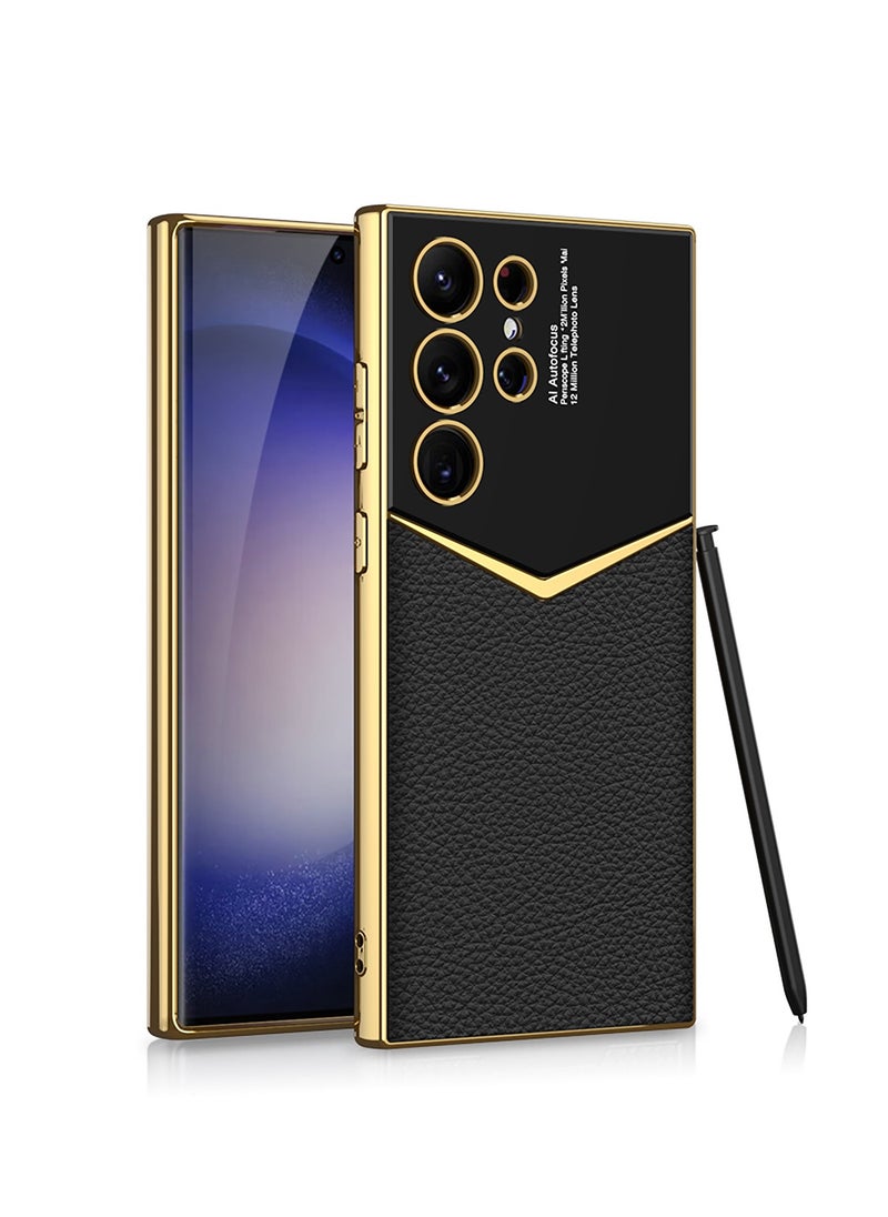 General - Samsung Galaxy S24 Ultra/S24 Plus/S24 Electroplated Leather Case with Wireless Charging Support and Ultra-Slim Anti-Drop Case - Image 1