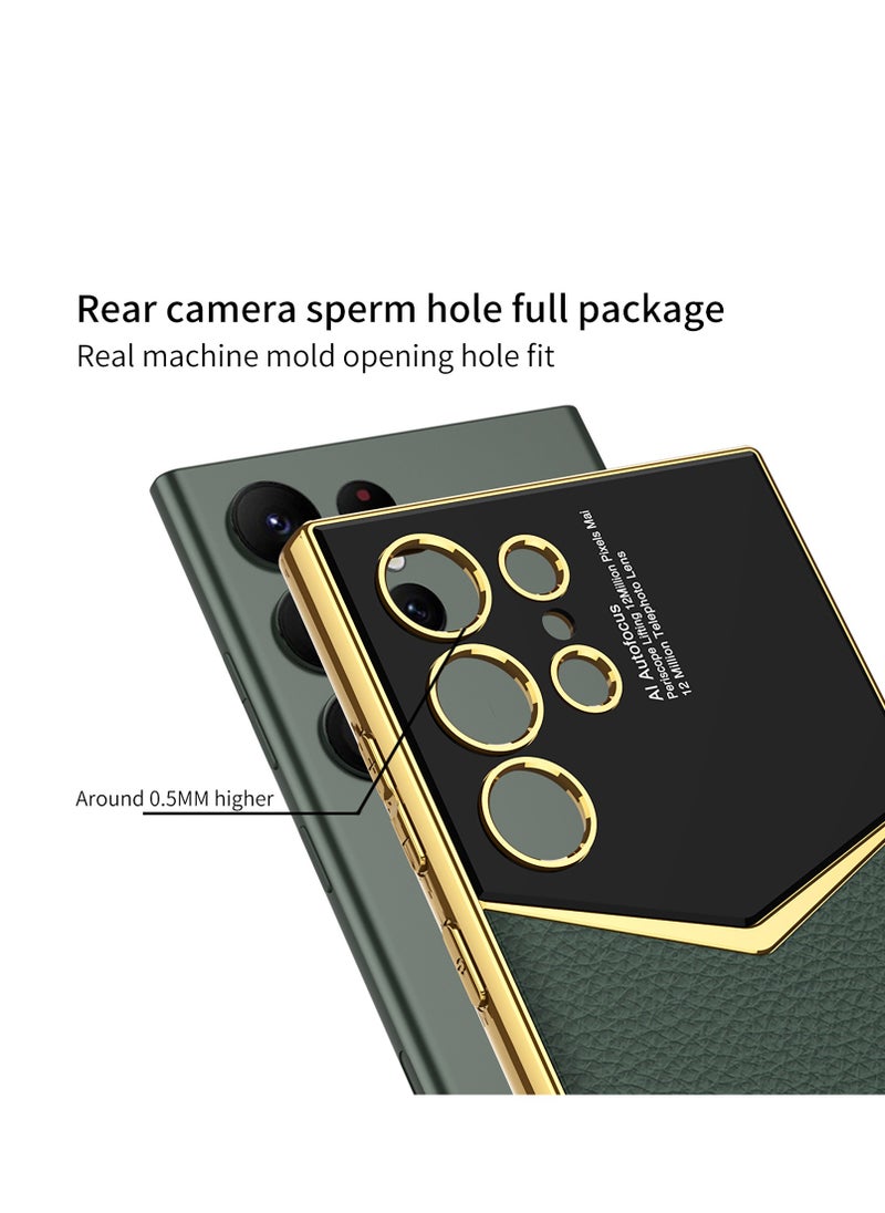 General - Samsung Galaxy S24 Ultra/S24 Plus/S24 Electroplated Leather Case with Wireless Charging Support and Ultra-Slim Anti-Drop Case - Image 1