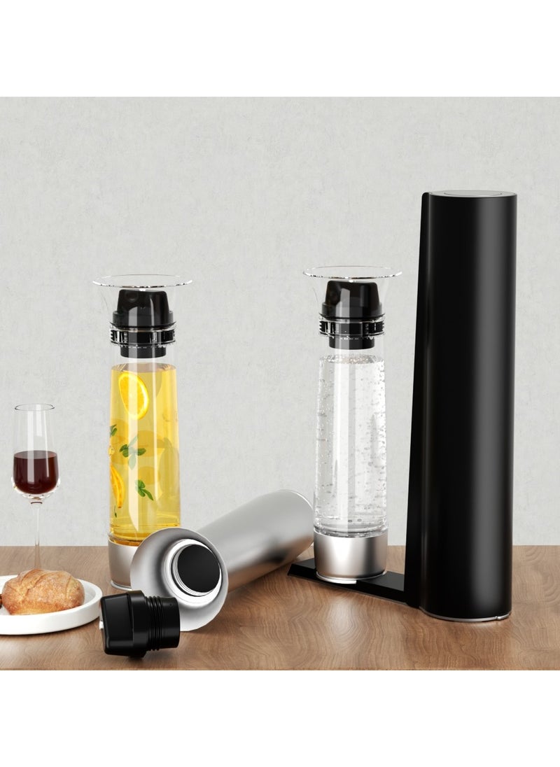 LePRESSO - Sparkling Water Maker 800ml With Pressure Release Button / Portable & Compact / Durable Design / Efficient Carbonation - Black - Image 1