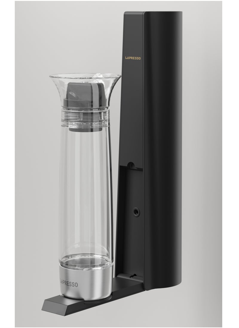 LePRESSO - Sparkling Water Maker 800ml With Pressure Release Button / Portable & Compact / Durable Design / Efficient Carbonation - Black - Image 1