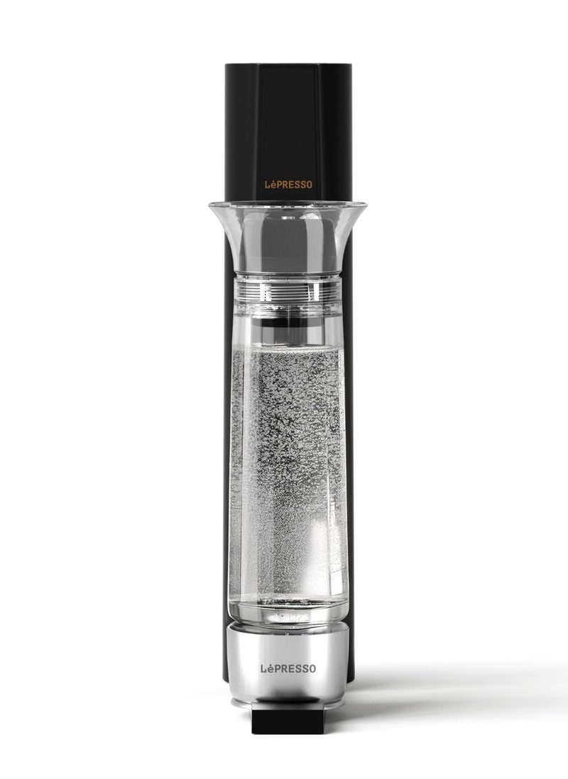 LePRESSO - Sparkling Water Maker 800ml With Pressure Release Button / Portable & Compact / Durable Design / Efficient Carbonation - Black - Image 1