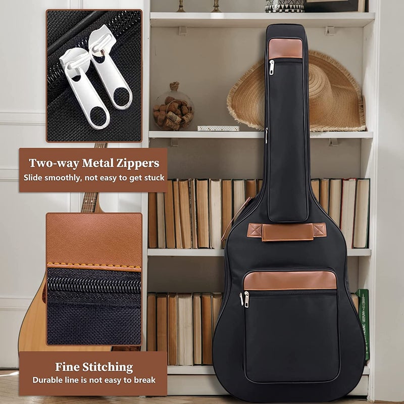 UNIQUE GALLERY Unique Acoustic Guitar Bag Cover Foam Padded for Havana FA391c 39-Inch Nylon Guitar Bag ( Black ) - Image 2