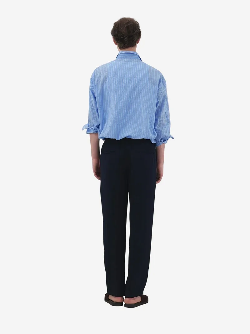 Giesto Powder Blue GIESTO Men's Striped Long Sleeve Shirt with Embroidery for Men | Best Price UAE