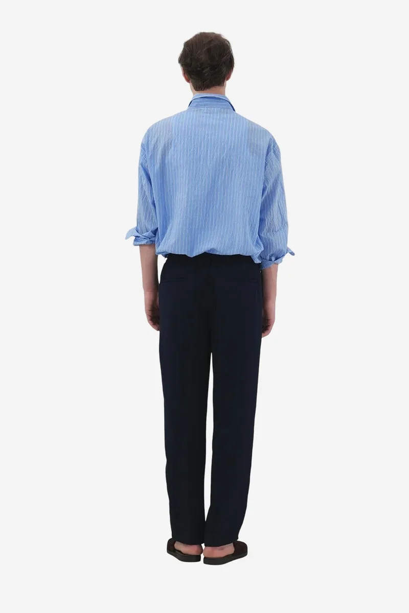 Giesto Powder Blue GIESTO Men's Striped Long Sleeve Shirt with Embroidery for Men | Best Price UAE