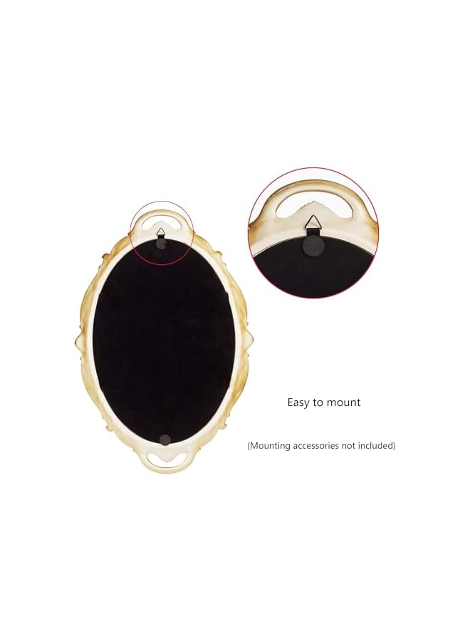 The Bros Oval Antique Decorative Wall Mirror Vintage Hanging Mirror Living-Room Dresser Decor Wall Mounted Mirror Elegant European Wall Hanging Dressing Mirror Decor for Bathroom Bedroom - Image 4