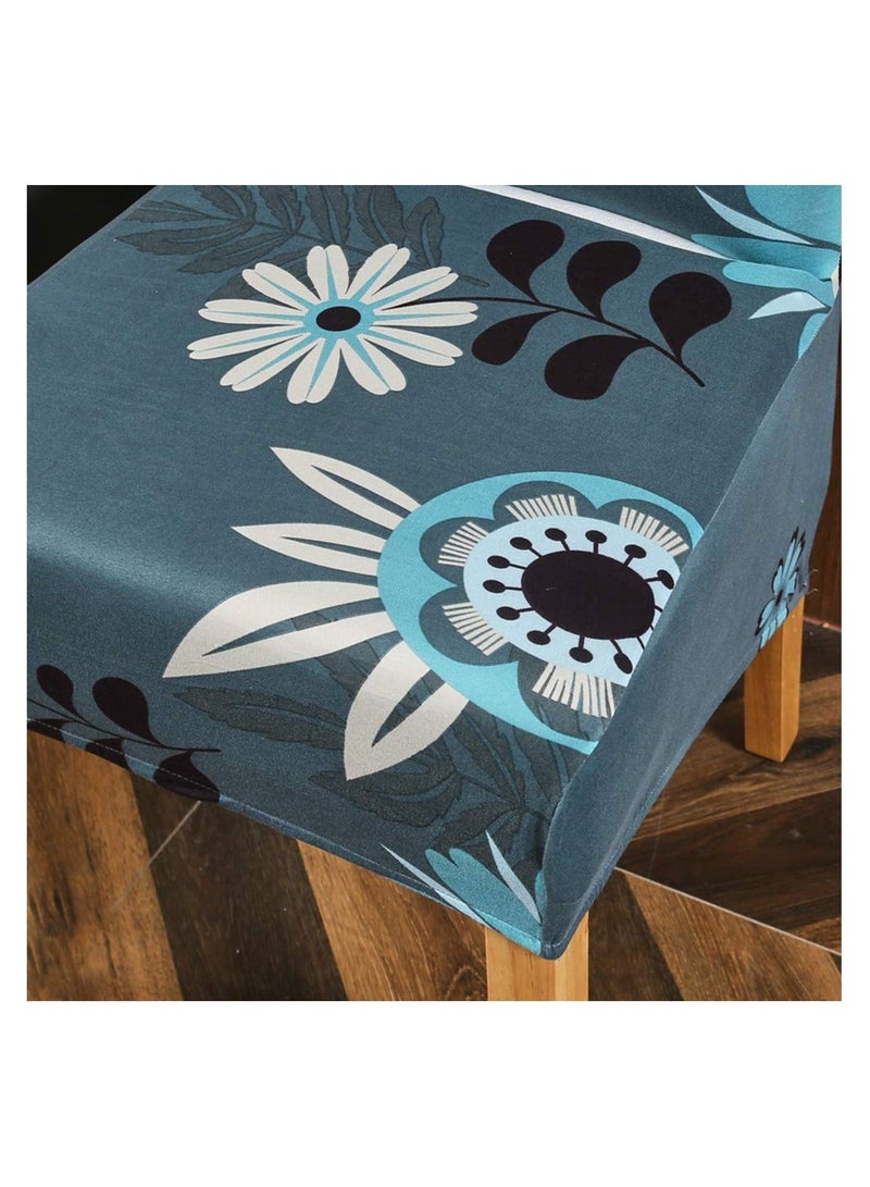 NIBEMINENT Stretch Dining Chair Covers, Modern Slipcovers Printed Protectors Removable Seat Covers Kitchen for Hotel Party Wedding Banquet (Floral Print, set of 4) - Image 5