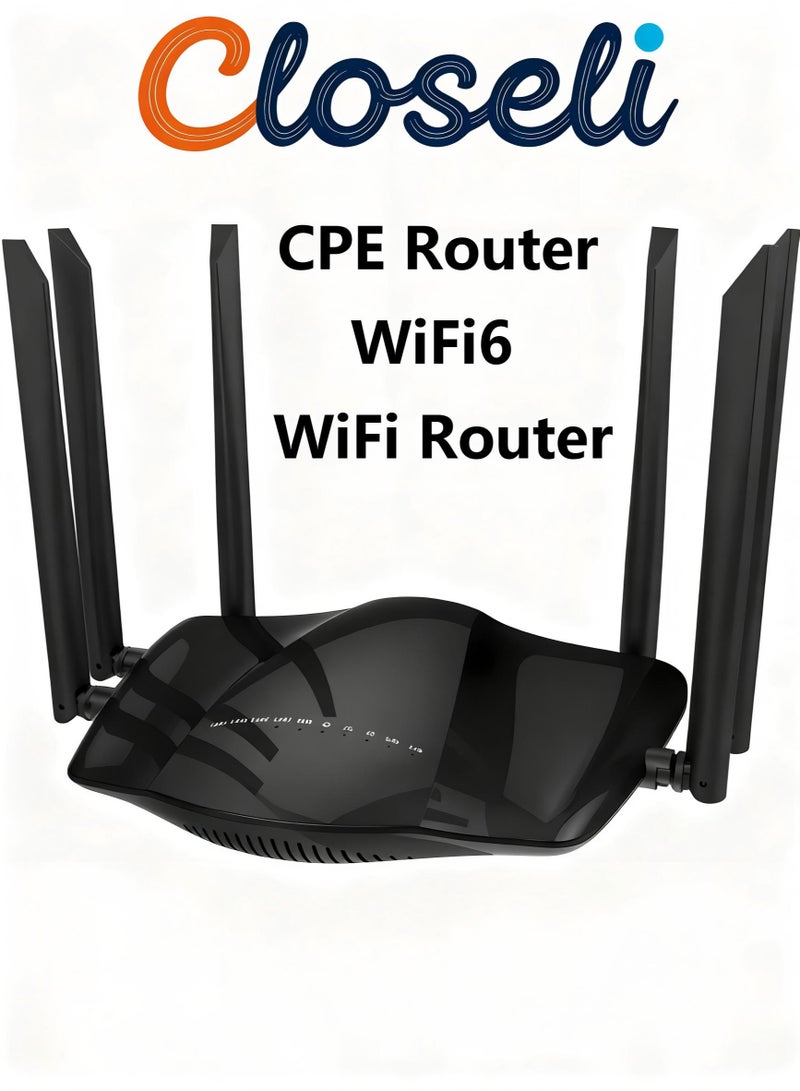 كلوزيلي راوتر 4G/5G، راوتر CPE، راوتر لاسلكي جيجابت مزدوج النطاق بسرعة 1200 ميجابت/ث، سهل التوصيل والتشغيل مع بطاقة SIM، بتردد مزدوج 2.4 جيجاهرتز و5 جيجاهرتز، يدعم Wi-Fi 6، تغطية واسعة وإشارة مستقرة، مزود بعدة منافذ LAN، يدعم توصيل حتى 32 جهازاً - Image 1