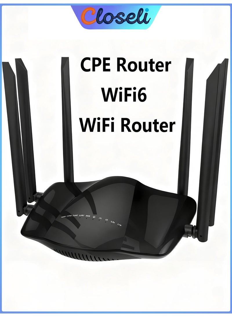 Closeli 4G Wireless Router, CPE Router, WiFi 6 Router, 1200 Mbps, Support 5G SIM Router, Plug & Play SIM Card Router with 6 Antennas, Dual-Band 2.4 GHz & 5 GHz, One-Touch WPS, WPA/WPA2 Security Encryption, Wide Coverage, Stable Signal, Multiple LAN Ports, Supports up to 32 Devices - Image 1