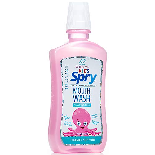 Spry Natural Xylitol Mouthwash Fluoride Free with Enamel Support AlcoholFree Gentle NonGMO Bubble Gum 16 fl oz Pack of 1