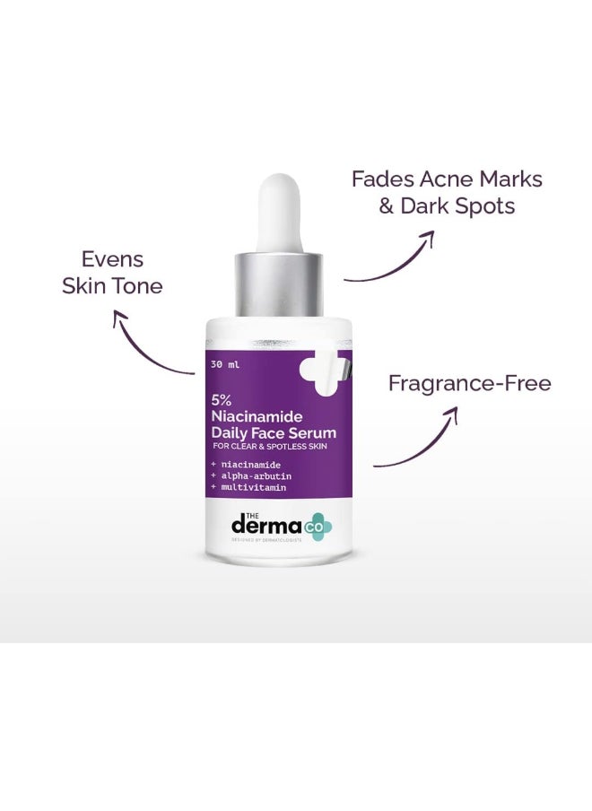 5% Niacinamide Daily Face Serum with Alpha Arbutin And Multivitamin for Clear And Spotless Skin - 30ml
