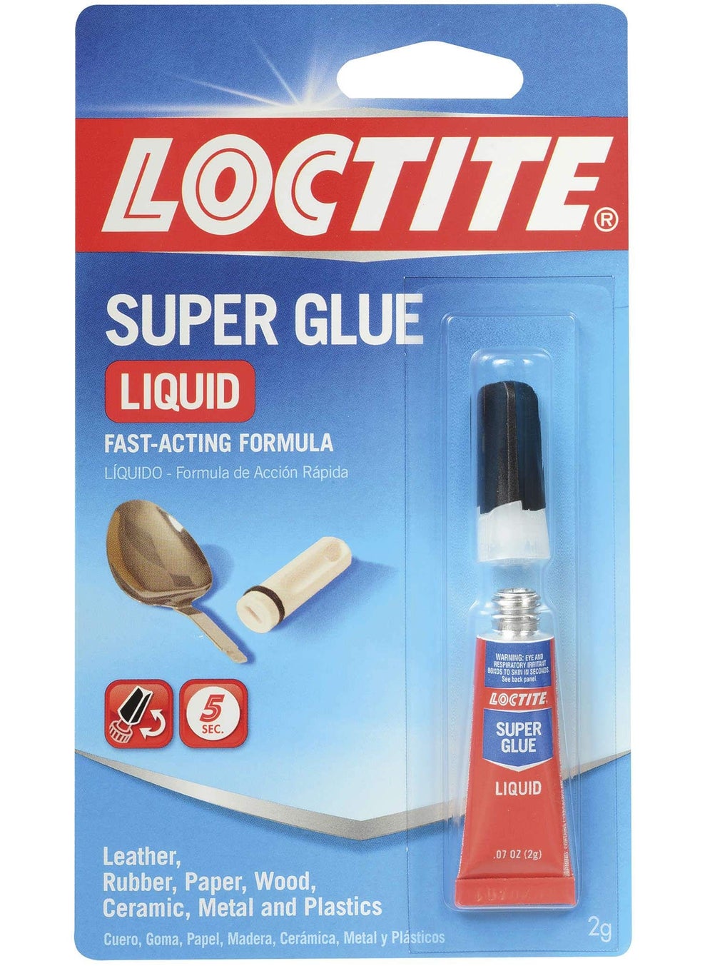 Loctite Loctite Super Glue Liquid, 2 Gram Tube, 1 Pack - Clear Superglue for Plastic, Wood, Metal, Crafts, & Repair, Instant Glue Adhesive, Quick Dry 