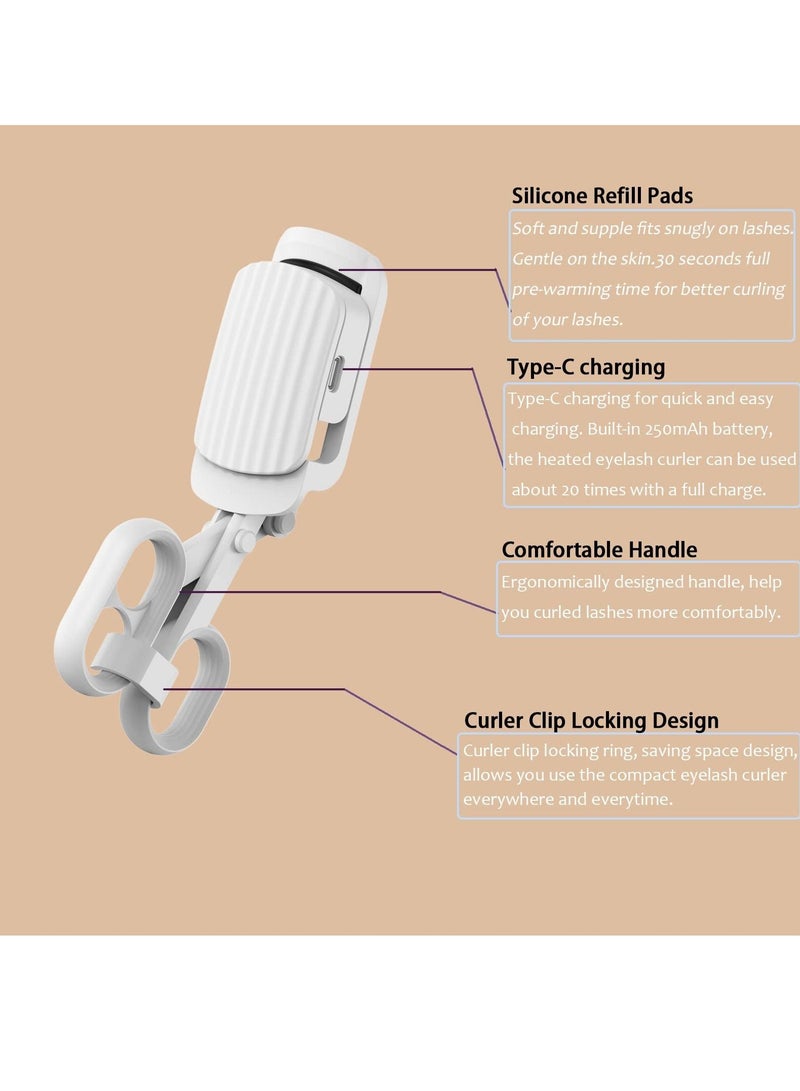 Excefore Heated Eyelash Curlers Electric Eyelash Curler Heated Rechargeable Eyelash Curler Travel Quick Long Lasting Heated Lash Curler Handheld Portable Lash Quick Pre Heat for Women Makeup Accessories - Image 4