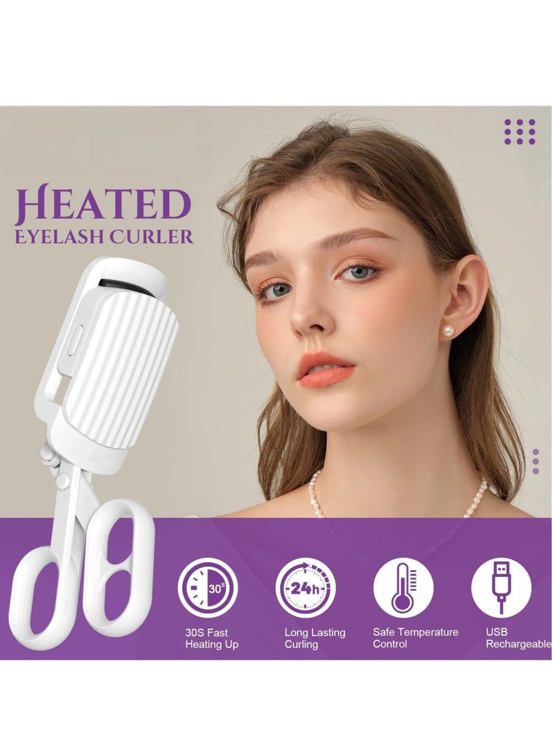 Excefore Heated Eyelash Curlers Electric Eyelash Curler Heated Rechargeable Eyelash Curler Travel Quick Long Lasting Heated Lash Curler Handheld Portable Lash Quick Pre Heat for Women Makeup Accessories - Image 5