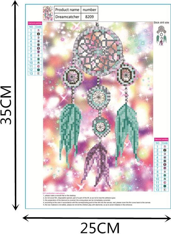 NIBEMINENT Dream Catcher DIY Diamond Painting Multicolour - Image 5