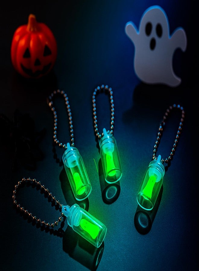 Tondiamo Glow in The Dark Halloween Keychains Bulk Mini Adopt a Ghost Keychain for Halloween Party Favor Boo Basket Stuffers(Green,12 Pcs) - Image 2