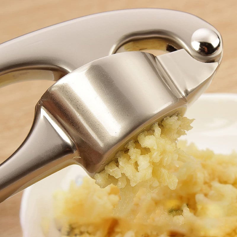 Wolpin Garlic Crusher Presser Garlic Press MultiFunction Manual Portable Ginger Mincer Stainless Steel - Image 2