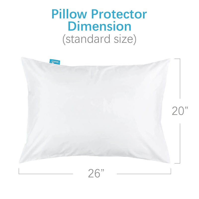 Biloban Pillow Protector 100% Waterproof & Noiseless Pillow Cover Pillow Protectors with Zipper Standard Size 2 Pack 20 x 26 Inches Pillow Cases Machine Washable - Image 5