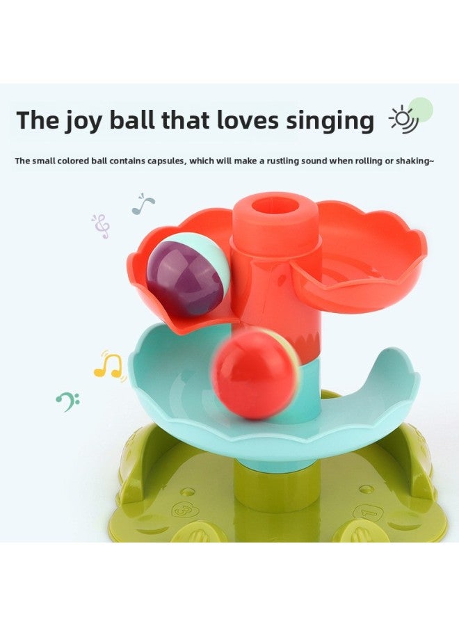 Children's Building Blocks Track Turning Music Rolling Ball 1-3 Years Old Baby Gliding Tower Sliding Music Educational Assembly Toy-Color:Large Slide Spinner [5 Layers] Color Box  - Image 5