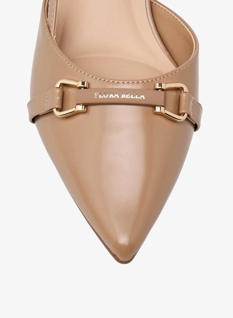 Flora Bella By Shoexpress TAUPE Flora Bella Women Cone Heel Pointed Toe Shoes for Women | Best Price UAE