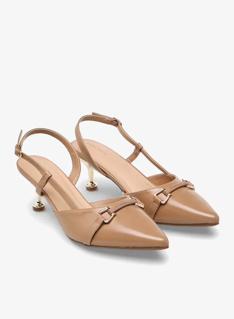 Flora Bella By Shoexpress TAUPE Flora Bella Women Cone Heel Pointed Toe Shoes for Women | Best Price UAE