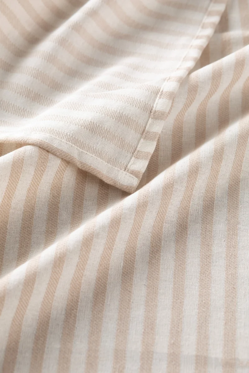ويلستيل Kayra | Set of 8 Light Brown Striped Linen Napkins