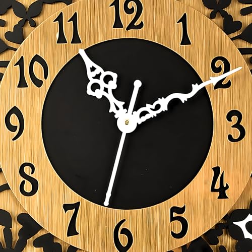 Nozvera 15 Inches Wall Clock for Home Stylish Latest Handcrafted Wooden Silent Non Ticking Antique Wall Clock Decorative Big Size Wall Clock for Home Living Room Bedroom Hall & Office - Image 3