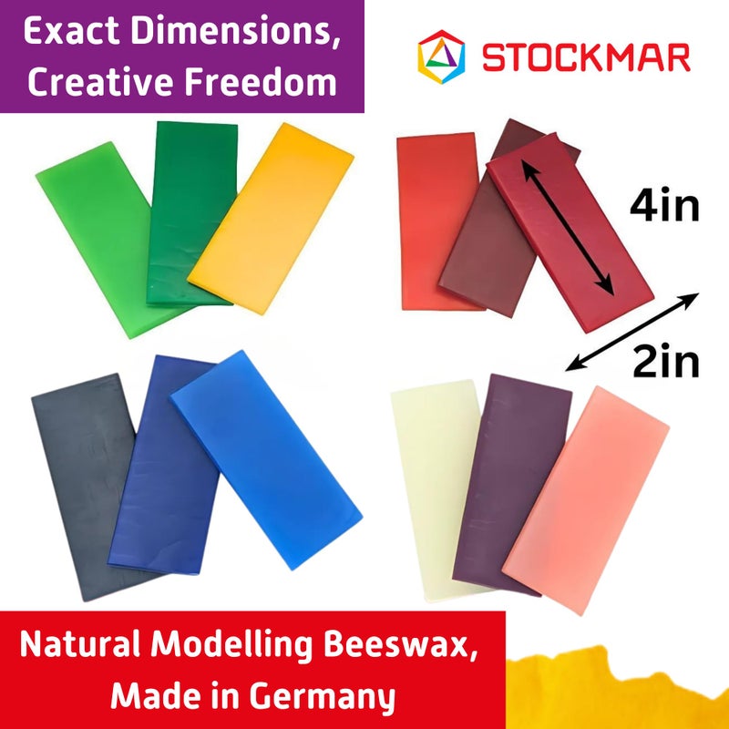 Stockmar Modelling Beeswax - 12 Beeswax Sheets of Assorted Colors - for Kids, Artists Looking for Waldorf Art Supplies, Non Toxic Beeswax, Non Drying Beeswax Modeling Wax for Homeschoolers - Image 3