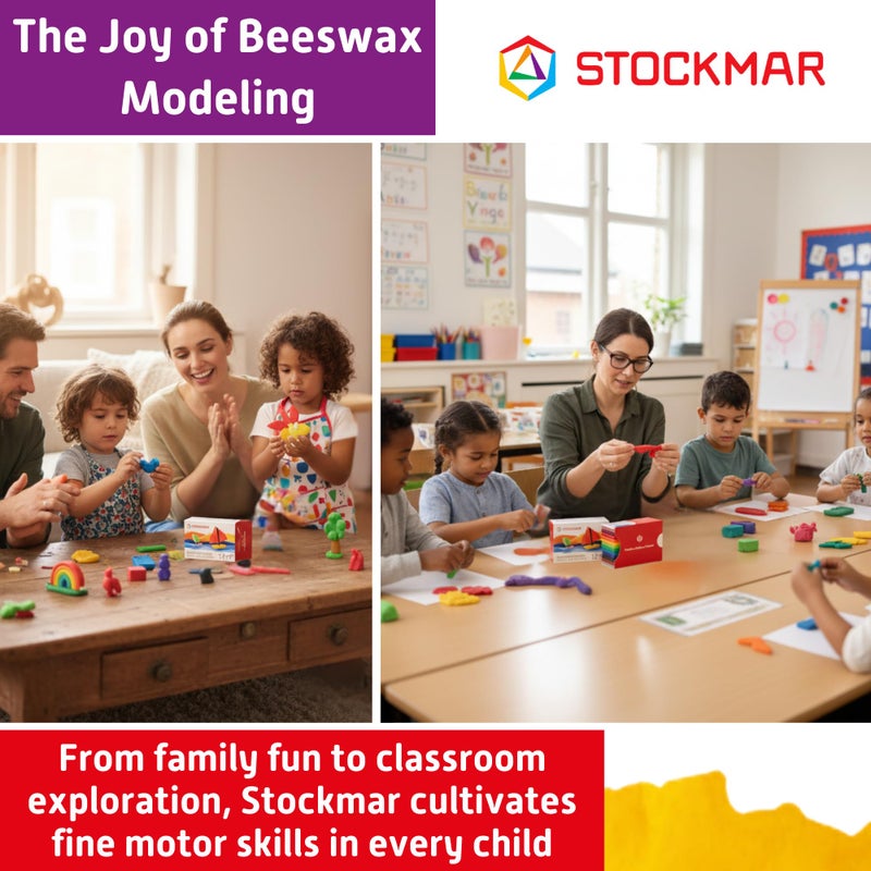 Stockmar Modelling Beeswax - 12 Beeswax Sheets of Assorted Colors - for Kids, Artists Looking for Waldorf Art Supplies, Non Toxic Beeswax, Non Drying Beeswax Modeling Wax for Homeschoolers - Image 4
