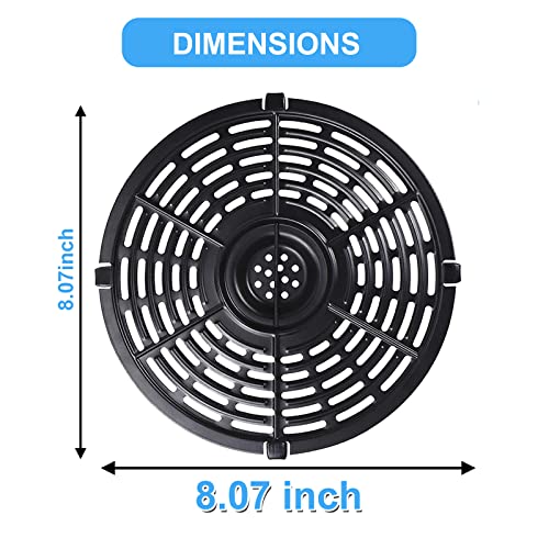 GXF Air Fryer Replacement Parts for Chefman TurboFry 3.6QT Power XL 4QT Emeril Lagasse 4QT, 8.1'' Non-Stick Round Air Fryer Accessories Replacement Tray Rack Grill Crisper Plate - Image 2