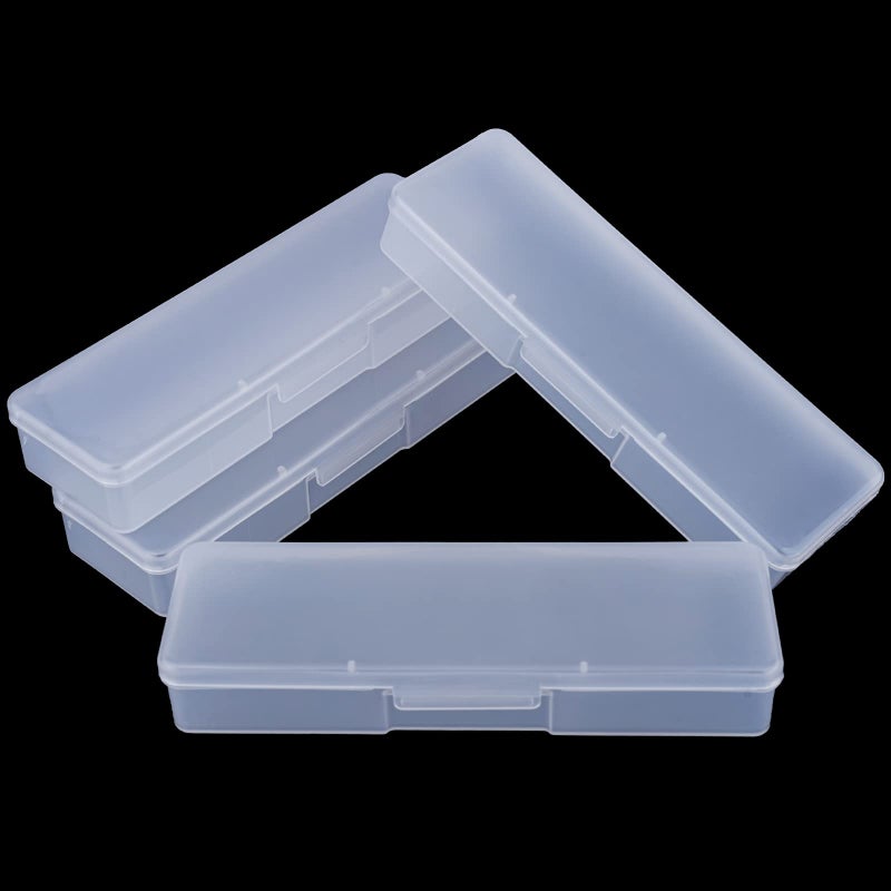 Lokyango 4 Pieces Plastic Storage Personal Box for Nail, Nail Implement Storage Box Organizer Case Manicure Tool Box for Nail Pedicure Supply Tools (clear) - Image 1