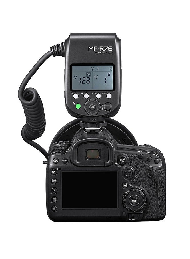 Godox MF-R76 Universal Macro Ring Flash Light GN14 10 Levels Adjustable Brightness with 8pcs Adapter Ring Large Capacity Battery Replacement for Canon Nikon Sony Fuji Olympus Panasonic Pentax DSLR Camera  - Image 4