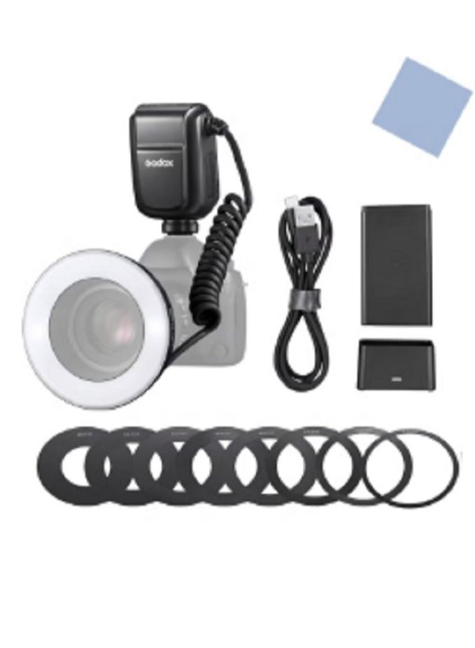 Godox MF-R76 Universal Macro Ring Flash Light GN14 10 Levels Adjustable Brightness with 8pcs Adapter Ring Large Capacity Battery Replacement for Canon Nikon Sony Fuji Olympus Panasonic Pentax DSLR Camera  - Image 2
