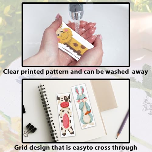 ACRNIGHEET 6PCS Cross Stitch Bookmark Kit for Beginner Cartoon Animals Stamped Cross Stitch Kits for Adults DIY Embroidery Bookmark Kits Crossstitch Kits Adult with Instructions Hand Craft Gift 11CT - Image 3