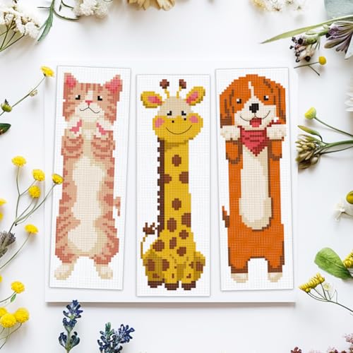 ACRNIGHEET 6PCS Cross Stitch Bookmark Kit for Beginner Cartoon Animals Stamped Cross Stitch Kits for Adults DIY Embroidery Bookmark Kits Crossstitch Kits Adult with Instructions Hand Craft Gift 11CT - Image 5