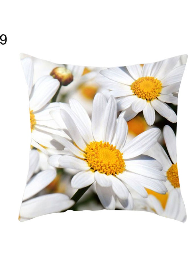 نيبمينينت غطاء وسادة ديكور بطبعة زهور أبيض/أصفر