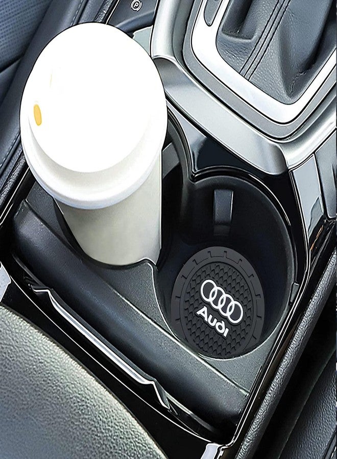 TACOMA Car Cup Holder Coaster for Audi Recessed Silicone Cupholder Coaster Interior Accessories 2.75in 2Pieces Black - Image 3