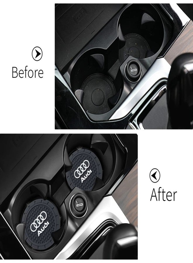 TACOMA Car Cup Holder Coaster for Audi Recessed Silicone Cupholder Coaster Interior Accessories 2.75in 2Pieces Black - Image 4