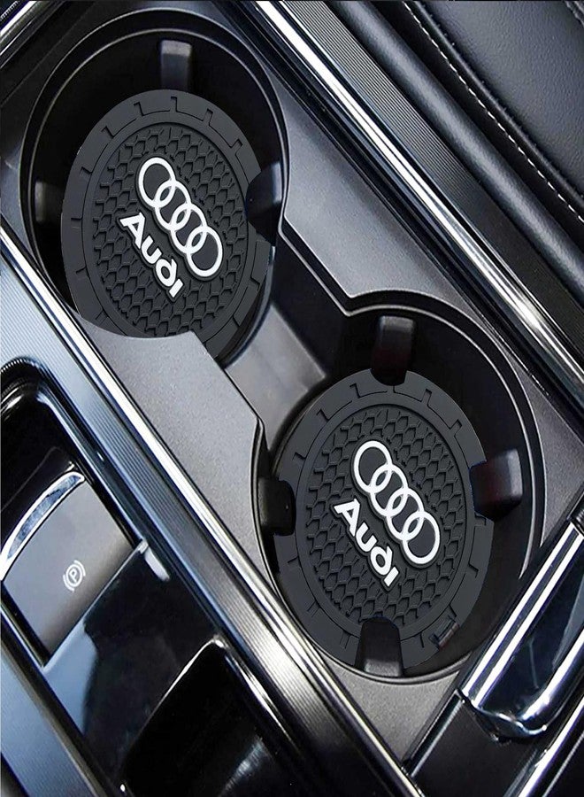 TACOMA Car Cup Holder Coaster for Audi Recessed Silicone Cupholder Coaster Interior Accessories 2.75in 2Pieces Black - Image 2