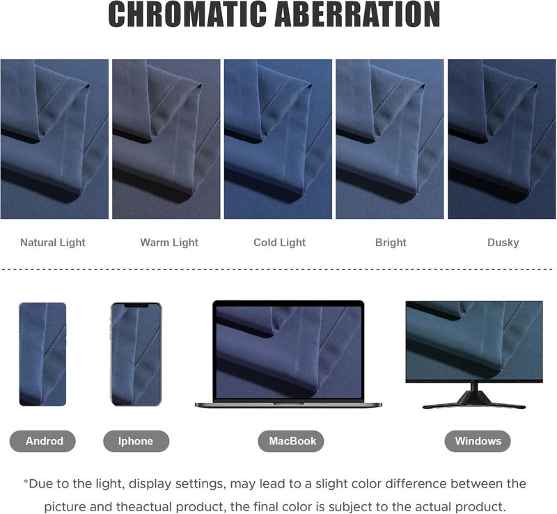 BONZER Outdoor Curtains for Patio Waterproof Thick Privacy Wide Grommet Light Filtering Outside Curtains for Porch Pergola Gazebo Deck, 1 Panel, 110W x 95L inch, Navy - Image 5