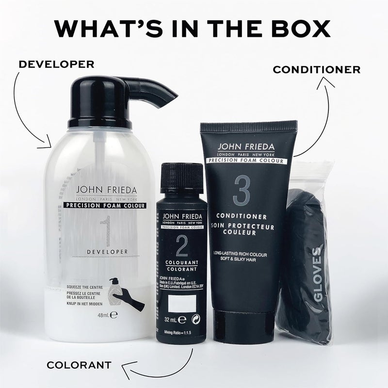 John Frieda Precision Foam Colour - Dark Natural Brown 4N - Permanent Hair Color with 100% Grey Coverage - Image 5