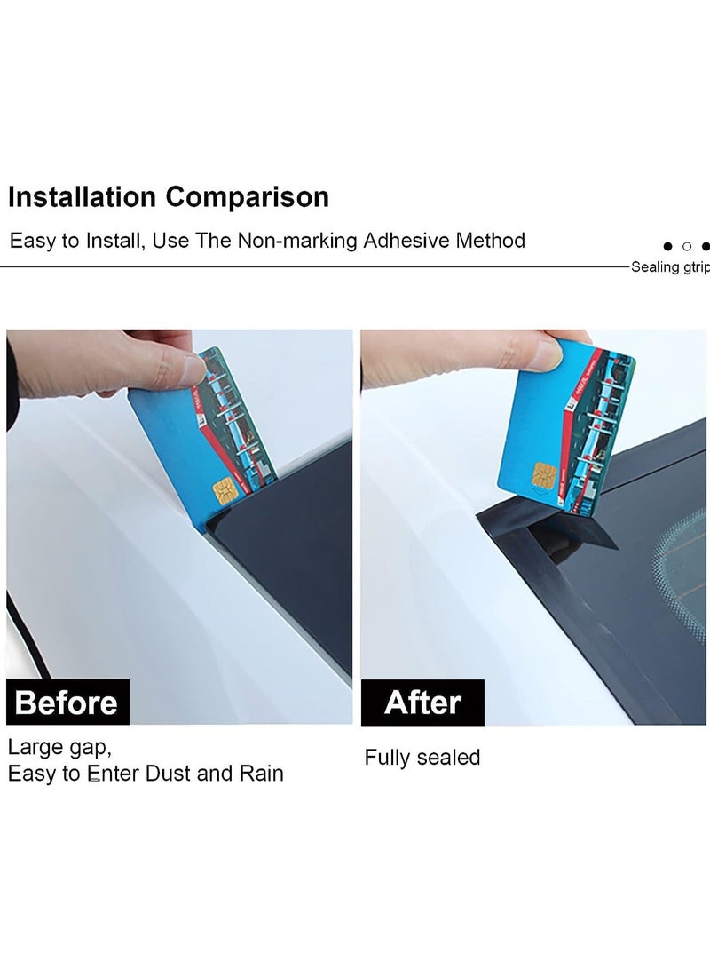 Y&D Car Weather Stripping, 14mm Sunroof Seal, NALACAL Windshield Seal Rubber Stripping Trim Weatherstrip Adhesive T Shape Cover Leak Sound Proofing (5m)  - Image 5