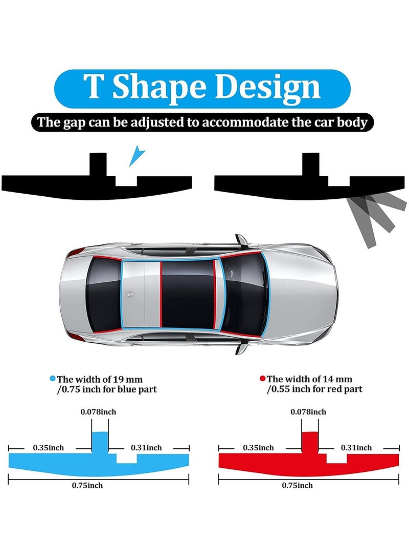 Y&D Car Weather Stripping, 14mm Sunroof Seal, NALACAL Windshield Seal Rubber Stripping Trim Weatherstrip Adhesive T Shape Cover Leak Sound Proofing (5m)  - Image 2