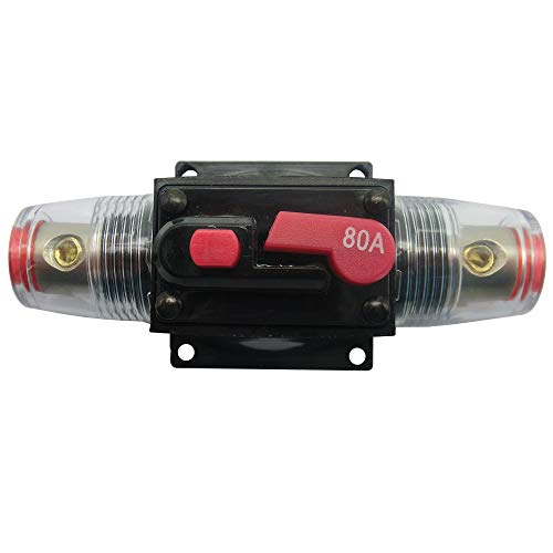 KCT Car Audio 80 Amp Resettable Fuse Circuit Breaker Car Protect for Audio System Fuse 12-24V DC for Car Audio Amps Overload Protection Fuse 80A - Image 1
