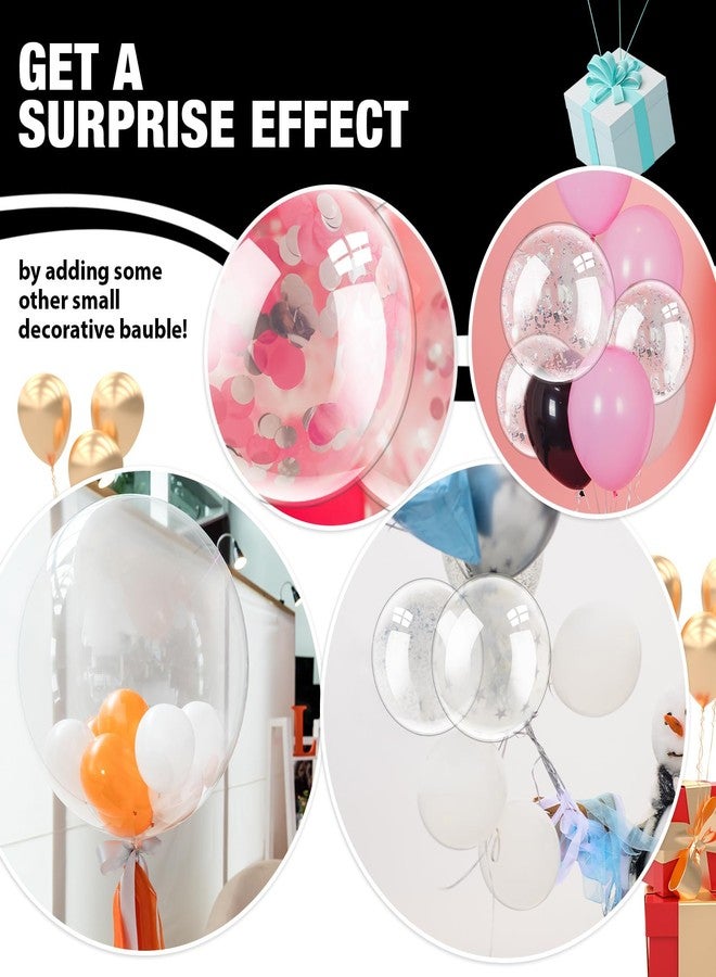 Zubebe 100 Pcs Clear Bobo Balloons for Stuffing, 12 Inch, 18 Inch, 20 Inch, 24 Inch Bubble Party Decorations Transparent Bubble Bobo Balloons for Wedding Birthday Party Decorations - Image 5