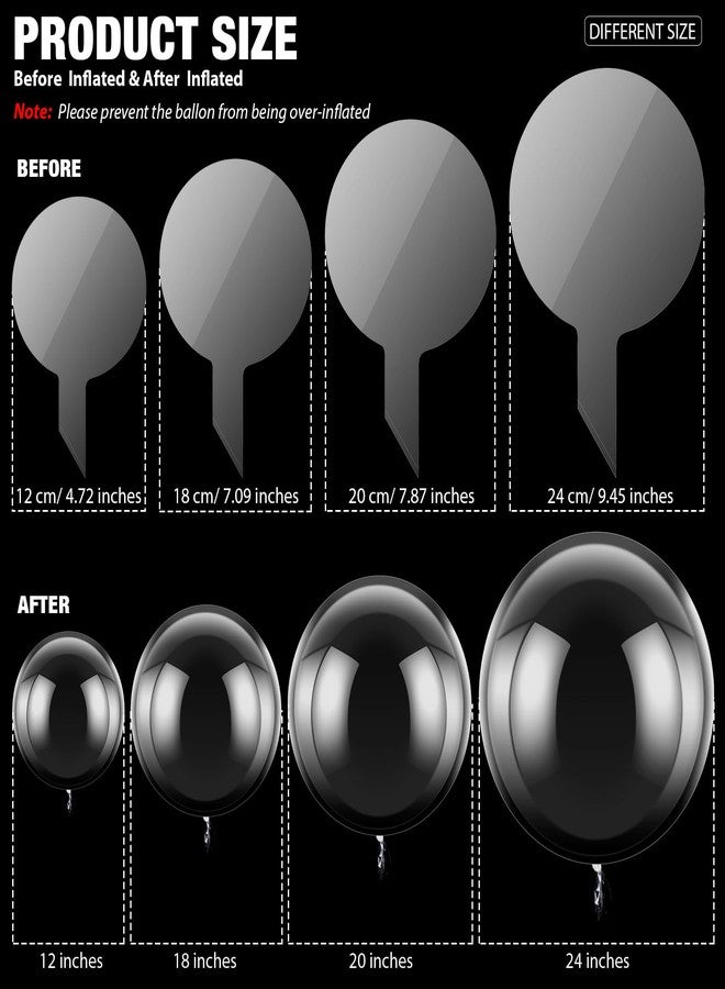 Zubebe 100 Pcs Clear Bobo Balloons for Stuffing, 12 Inch, 18 Inch, 20 Inch, 24 Inch Bubble Party Decorations Transparent Bubble Bobo Balloons for Wedding Birthday Party Decorations - Image 2