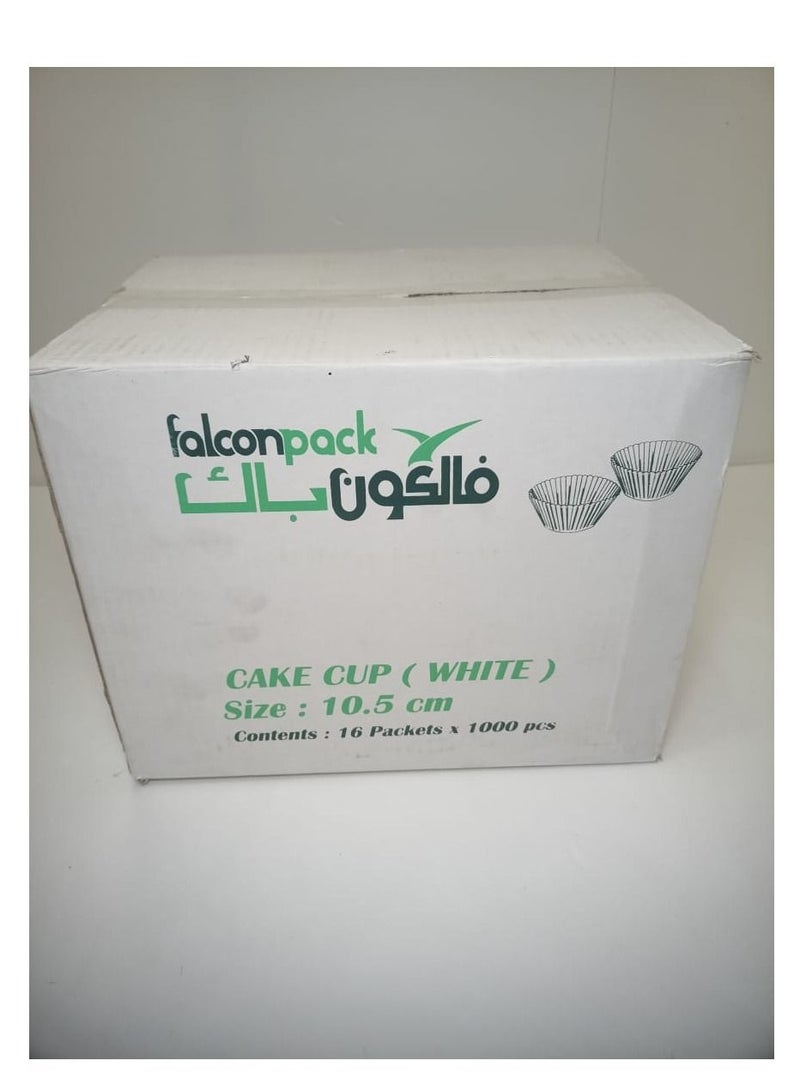 Falconpack Falcon 1-Carton(16-pkt)(16000 Pcs) Cake Cupe 10.5mm White - Image 1