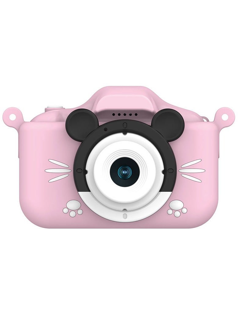 AROAQ Children's Camera Toy, HD 1080p Shockproof Children Video Camera, Anti-fall Portable Camera Toy, Multiple Functions Digital Camera For Girls Boys,(Pink-mickey Mouse-hd Dual Lens (No Memory Card)) - Image 1