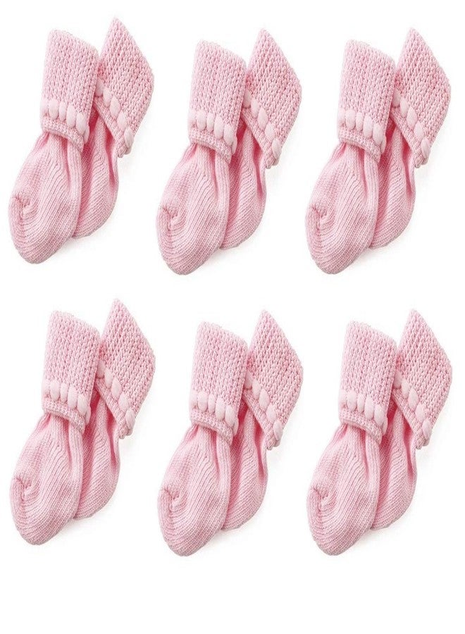 Nurses Choice Baby Socks 6‑Pack - Soft Cotton Infant Socks for Girls - Stay‑On, Breathable, Hospital Trusted Newborn Essentials - Comfortable Baby Socks for 3-6 Months (Pink) - Image 1