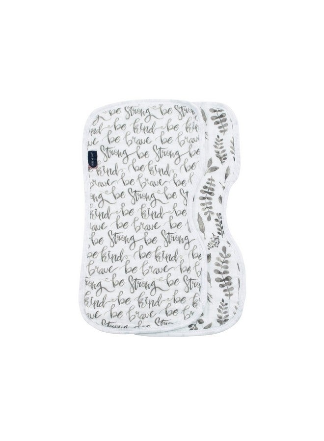 Bebe au Lait Classic Muslin Baby Burp Cloth Set - Just Be And Leaves - Image 1
