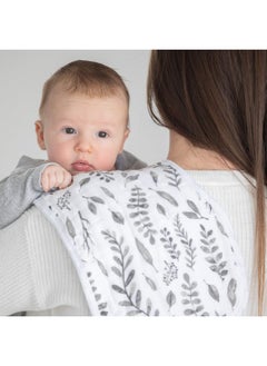 Bebe au Lait Classic Muslin Baby Burp Cloth Set - Just Be And Leaves  - Image 4